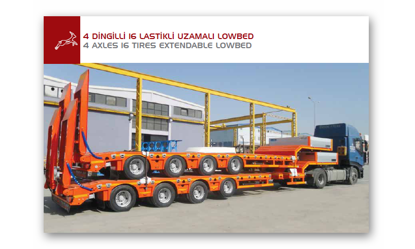 4 AXLES 16 TIRES EXTENDABLE LOWBED